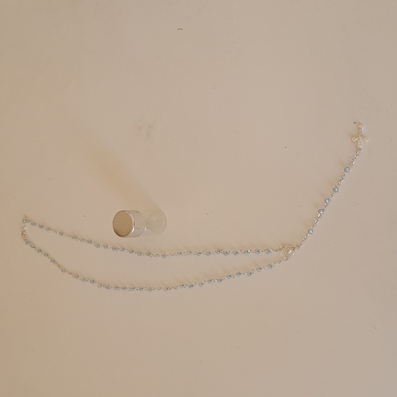 Blue bead cross silver rosary crucifix necklace prayer religious christian - Picture 2 of 4